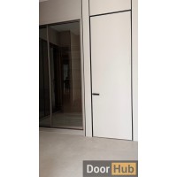 High-Pressure Laminate (HPL) Door with Royal Black Anodized Profile – Developer Supply UAE